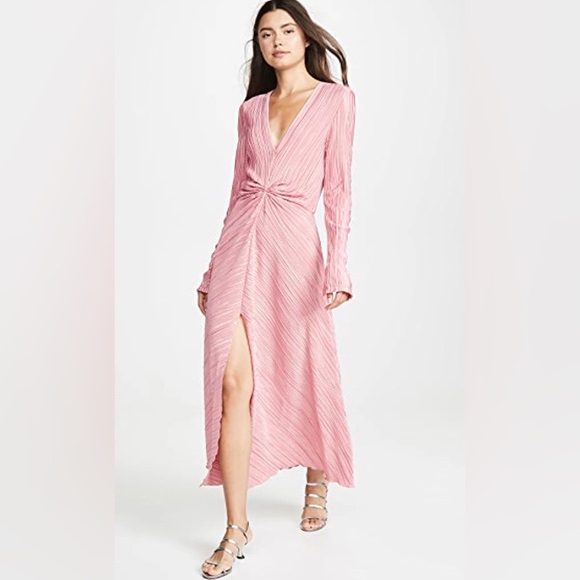 ROTATE Birger Christensen Number 7 Pleated Dress in Bridal Rose - Picture 1 of 14